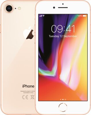 (nieuwstaat) Apple iPhone 8 (6-core 2,74Ghz) goud 64GB 4.7" (1334x750) (IOS 16+) simlockvrij + Garantie