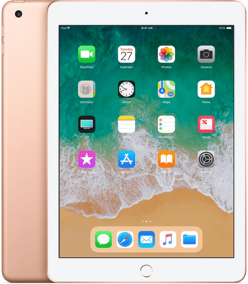(NIEUWSTAAT) Apple iPad 6 goud (4-core 2,34Ghz) 32GB 9.7" (2048x1536) (os 16+) WiFi (4G) + garantie