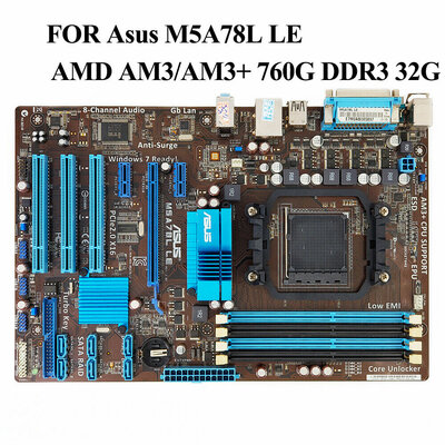 ASUS M5A78L LE Moederbord Socket AM3/AM3 + (DDR3 32GB) AMD 760G