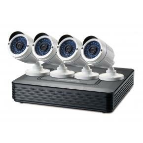 LevelOne DSK-4001 4-Channel CCTV Surveillance Kit, BNC, Wired, Bullet, Indoor/outdoor, 30 m