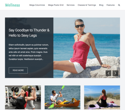 Basis website met Webdesign voorbeeld thema Wellness